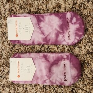 Pure Barre x Tavi Low-rise Grip Socks - Purple Tie Dye